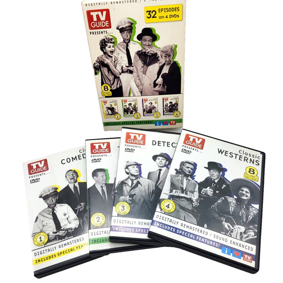TV GUIDE Presents Classic Comedies Detectives Westerns 32 Episodes 4 Discs - Picture 1 of 12